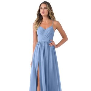 Azazie Cora Steel Blue Bridesmaid Dress Size A2